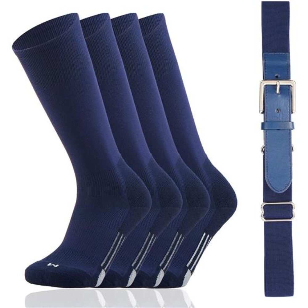 Youper Youth Baseball/Softball Belt & Socks Combo Set (2 Pairs of Socks & 1